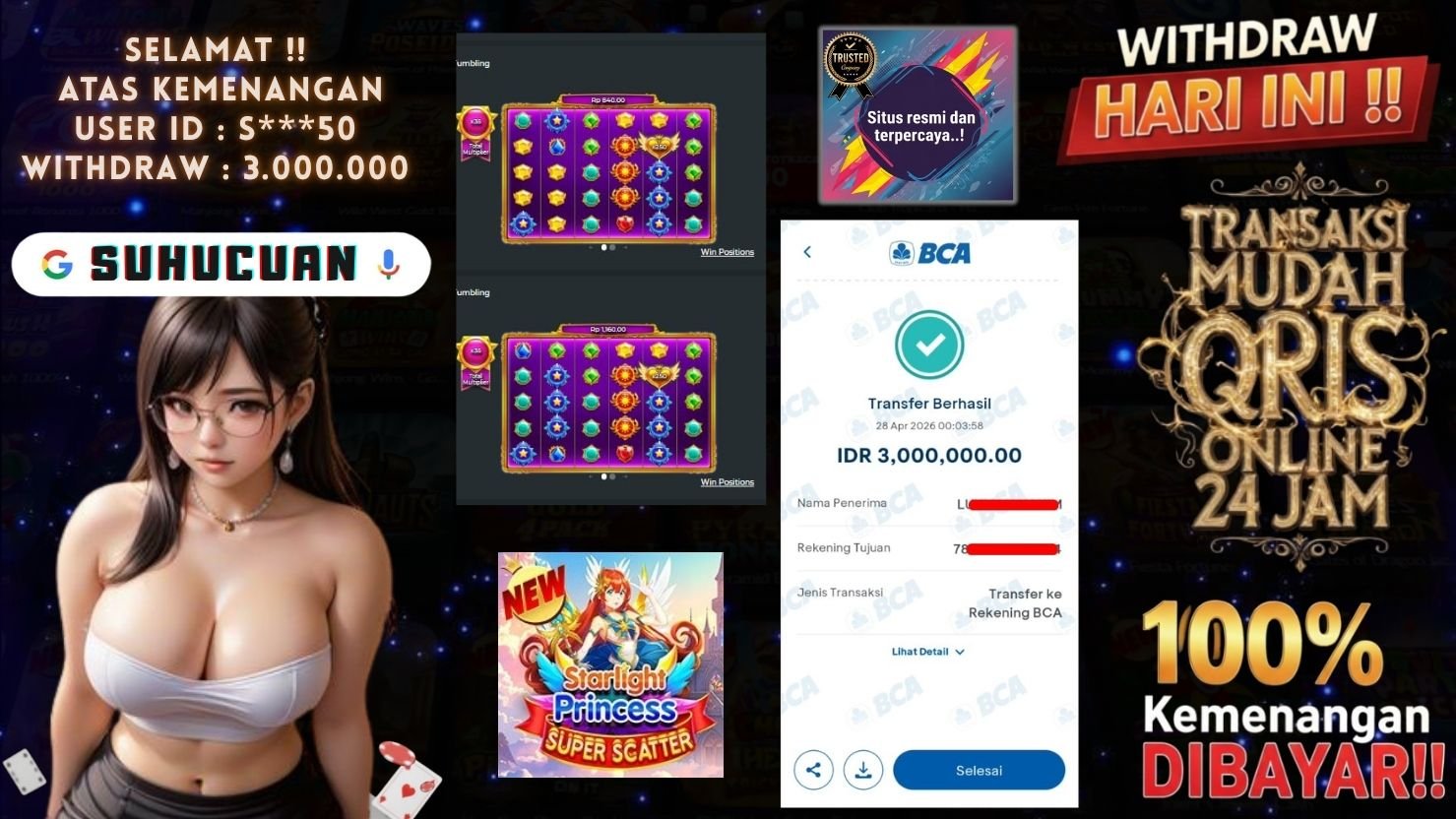 SUHUCUAN JACKPOT SLOT STARLIGHT PRINCESS SUPER SCATTER
